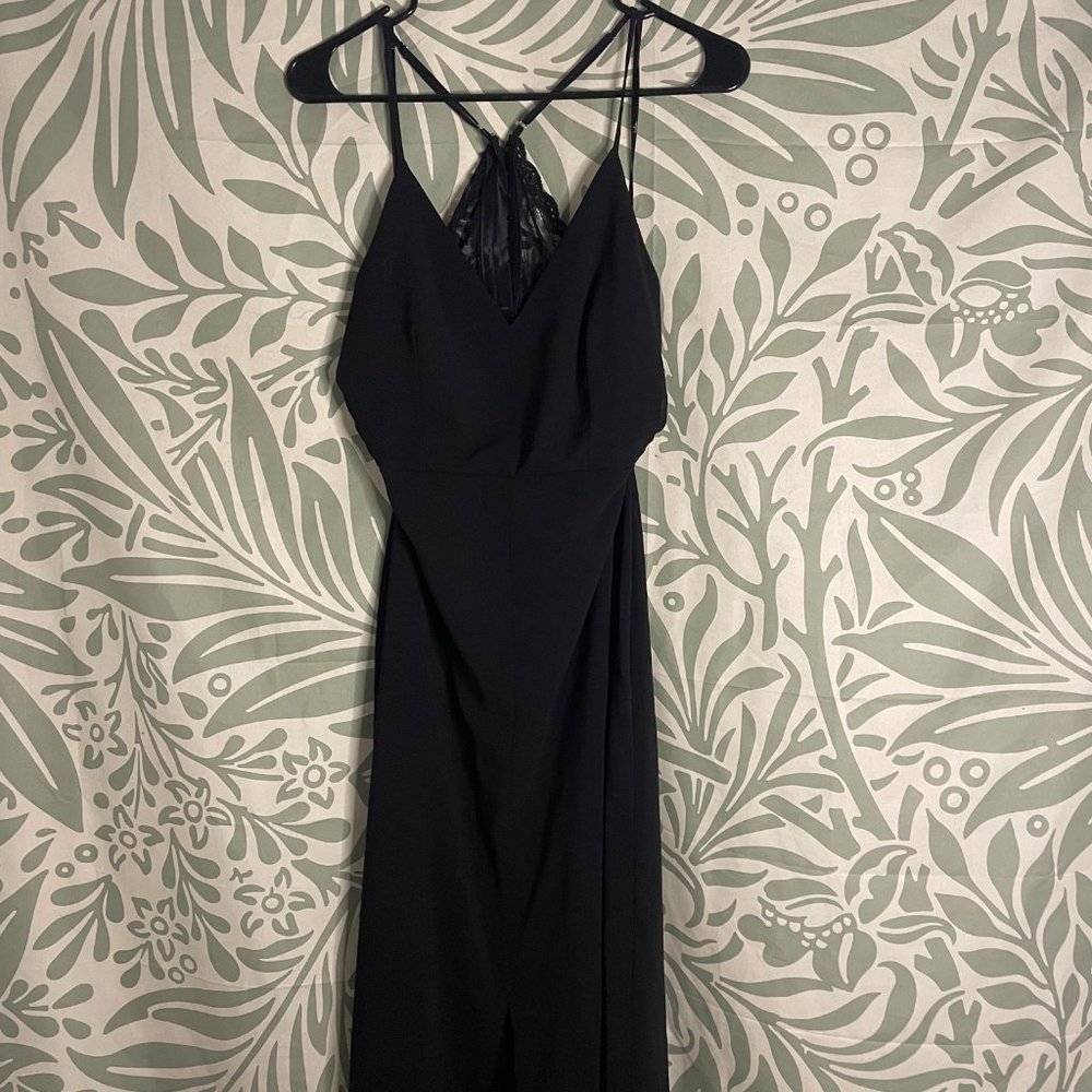 Story of a Starry Night Black Backless Lace Maxi Dress - Picture 5 of 7